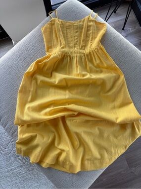 CeCe Yellow Spaghetti Strap Maxi Dress